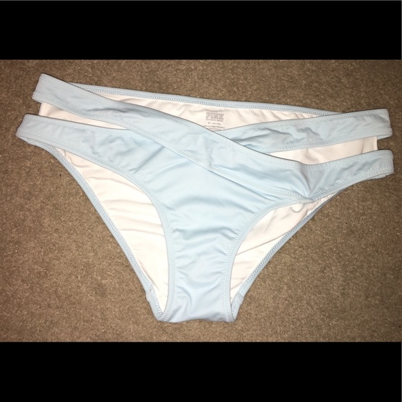 PINK Blue Cross Front Swim Bottoms - Picture 1 of 4
